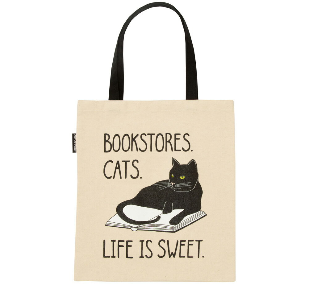 [Out of Print] Bookstores. Cats. Life is Sweet. Tote Bag