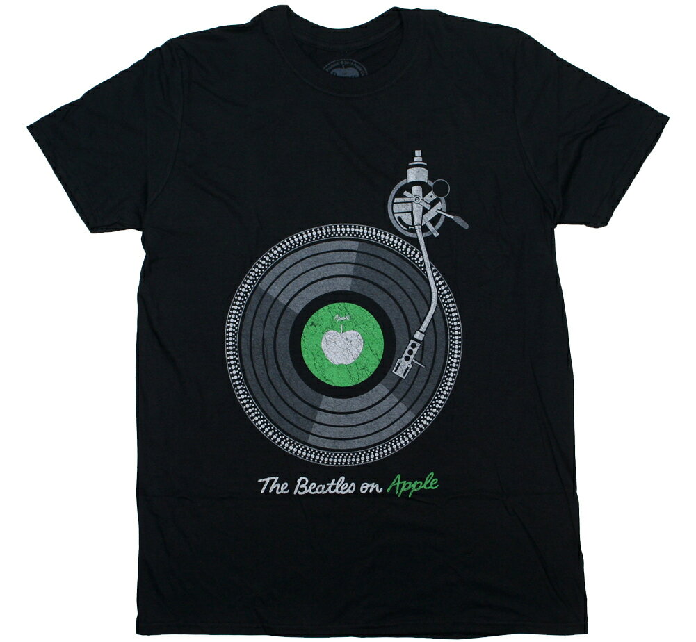 The Beatles / Apple on Turntable Tee (Black) - UEr[gY TVc