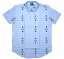 The Beatles / Drum and Apples Button Down Short Sleeve Shirt (Oxford Blue) -ビートルズ ボタンダウン シャツ