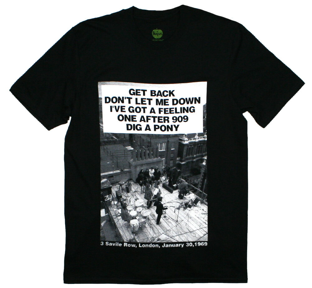 The Beatles / Rooftop Concert Tee 3 (Black) - ザ・ビートルズ Tシャツ