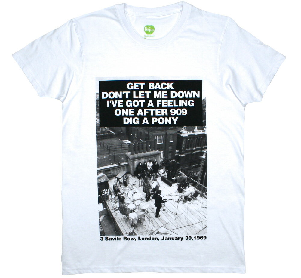 The Beatles / Rooftop Concert Tee 4 (White) - ザ・ビートルズ Tシャツ