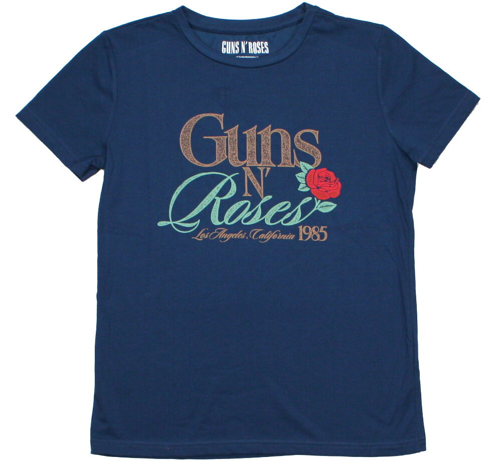 Rakuten - Guns N’ Roses / Los Angeles, California 1985 Womens Tee (Denim Blue) - ガンズ・アンド・ローゼズ Tシャツ