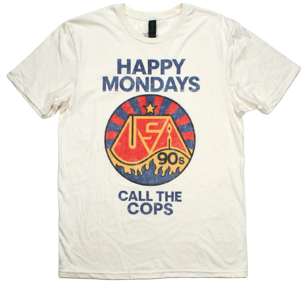 乐天商城 - Happy Mondays / Call the Cops Tee (Natural) - ハッピー・マンデーズ Tシャツ