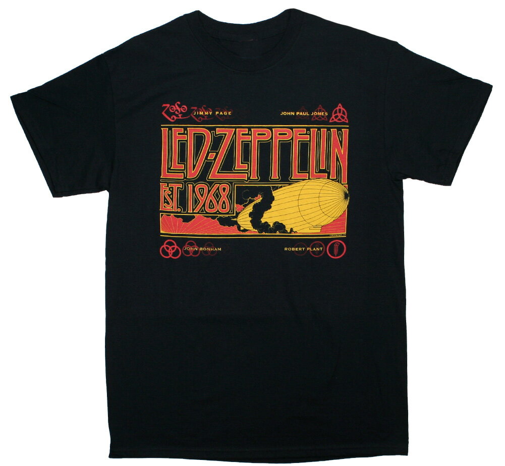 Led Zeppelin / Est 1968 Tee (Black) - レッド ツェッペリン Tシャツ