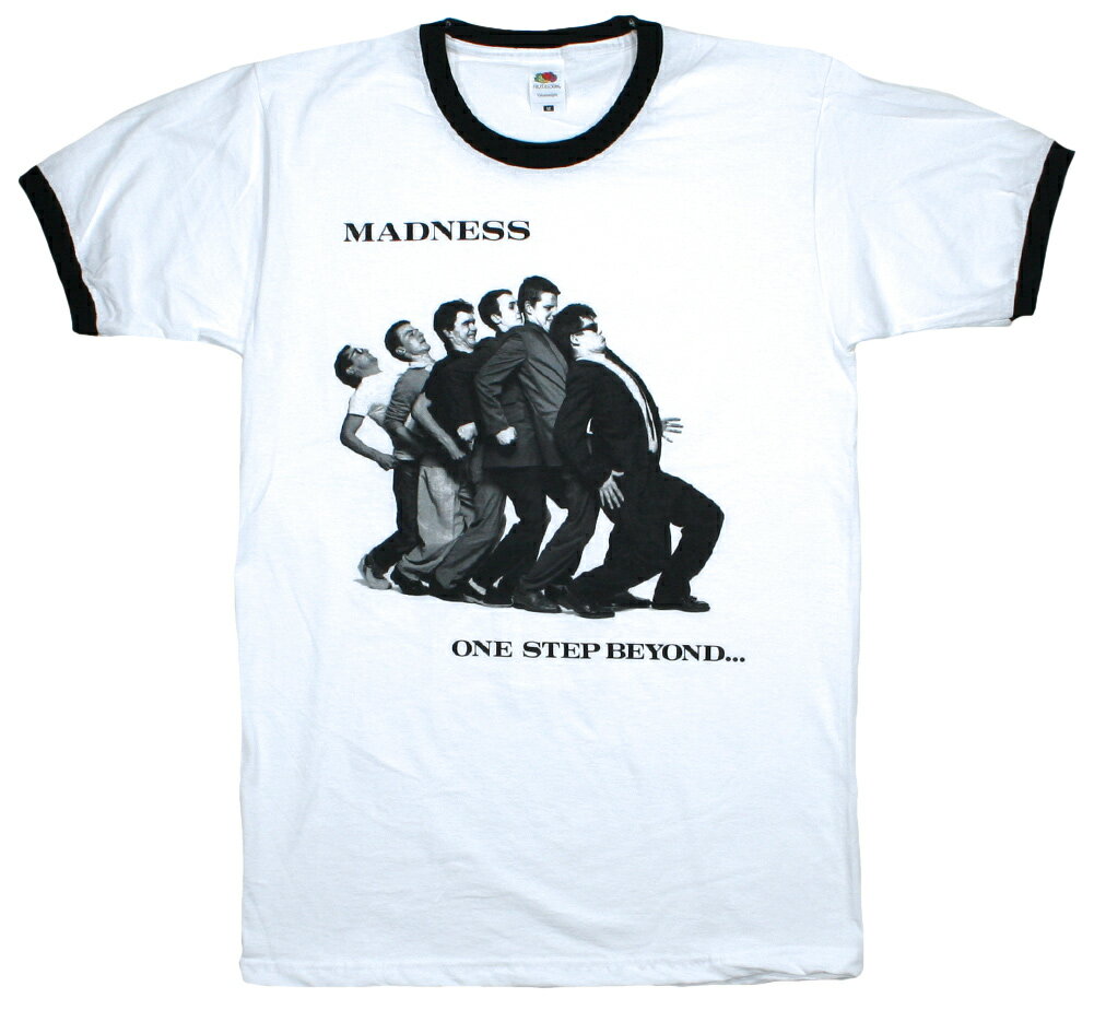 Madness / One Step Beyond... Ringer Tee (White) - マッドネス Tシャツ