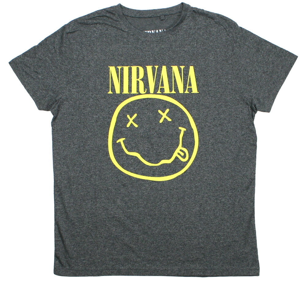 乐天商城 - Nirvana / Flower Sniffin Tee 3 (Brindle Charcoal) - ニルヴァーナ Tシャツ