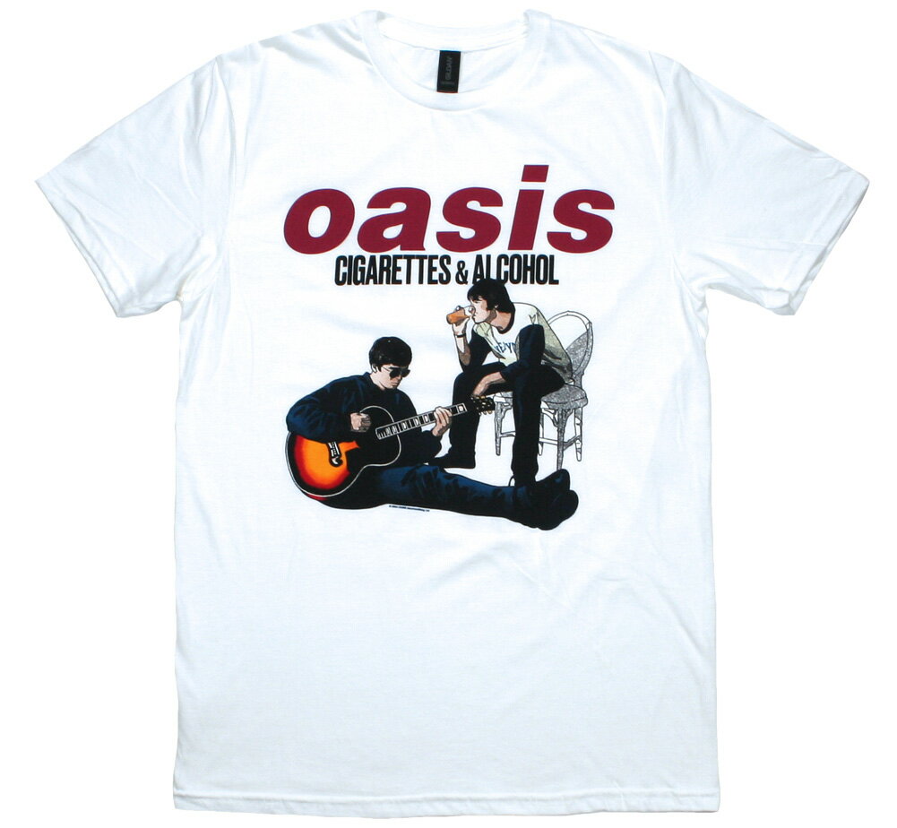 Rakuten - Oasis / Cigarettes & Alcohol Tee 3 (White) - オアシス Tシャツ