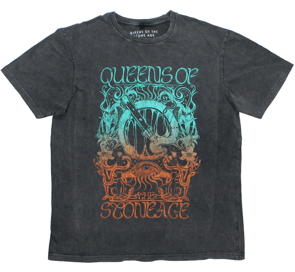 Queens of the Stone Age / Montage Stone Wash Tee (Charcoal Grey) - クイーンズ・オブ・ザ・ストーン・エイジ Tシャツ
