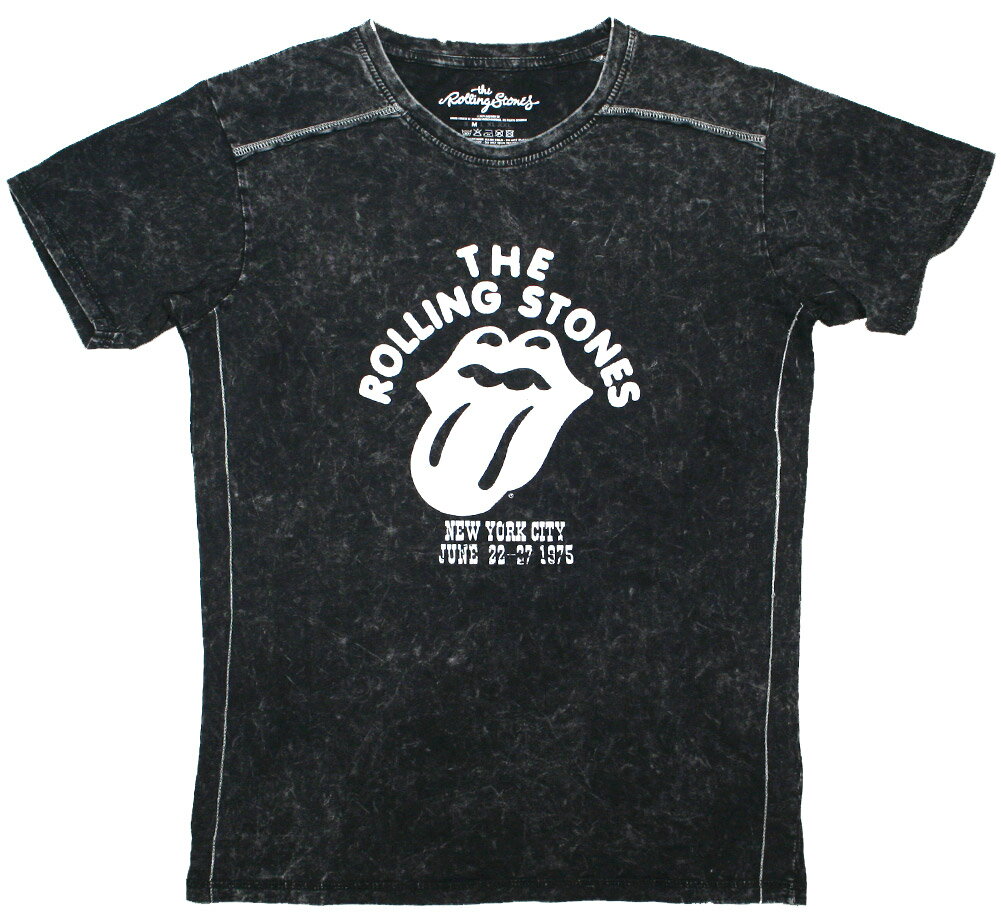 The Rolling Stones / New York City 1975 Tee (Snow Wash Black) - ザ ローリング ストーンズ Tシャツ