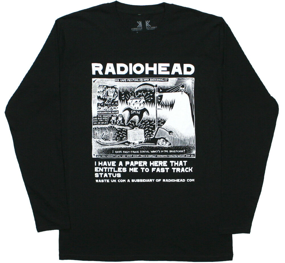 Radiohead / Ice Caps Melting Long Sleeve Tee (Black) - レディオヘッド Tシャツ