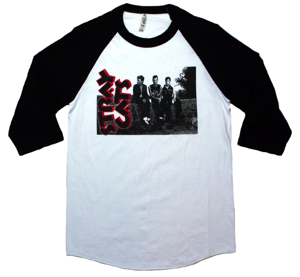 Stray Cats / Three Cats Baseball Tee (White/Black) - ストレイ キャッツ Tシャツ