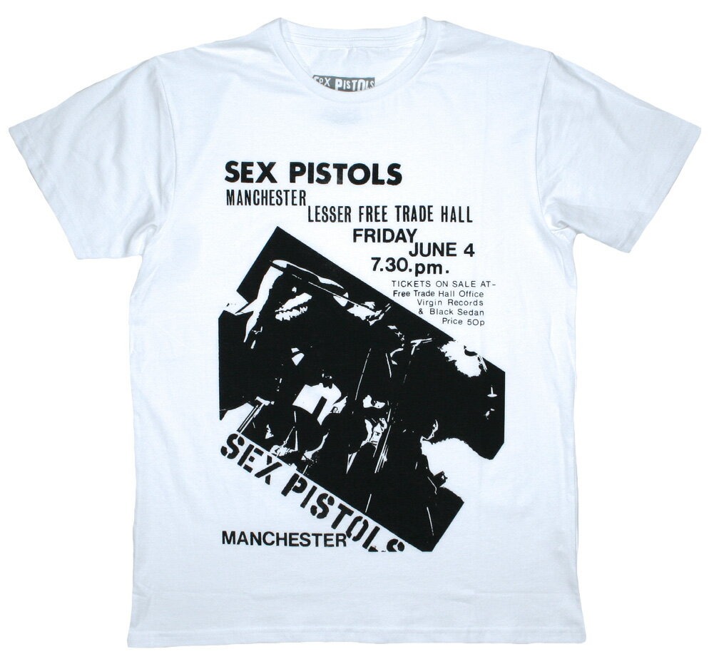 Sex Pistols / Manchester Flyer Tee (White) - ZbNXEsXgY TVc