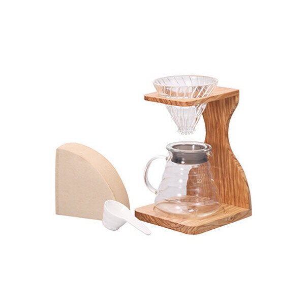 ハリオ V60 オリーブウッドスタンドセット VSS-1206-OV [HARIO/珈琲/コーヒー/1-4杯用]