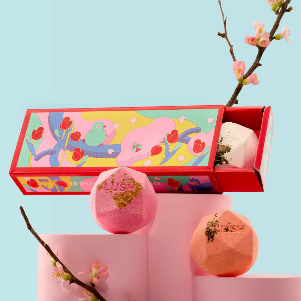 LUSH ラッシュ 公式 春の一服 バスボム 入浴剤 ホワイトデー 2026 限定 発泡 ギフト プレゼント プチギフト 贈り物 桜 桃 梅 自然由来 コスメ コフレ セット