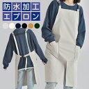 防水エプロン 軽い ワンタッチ 防水 エプロン 業務用 メンズ レディース ゴム&バックルで着脱楽 男女兼用 割烹着 ポリエステル 撥水加工 防油 無地 シンプ...