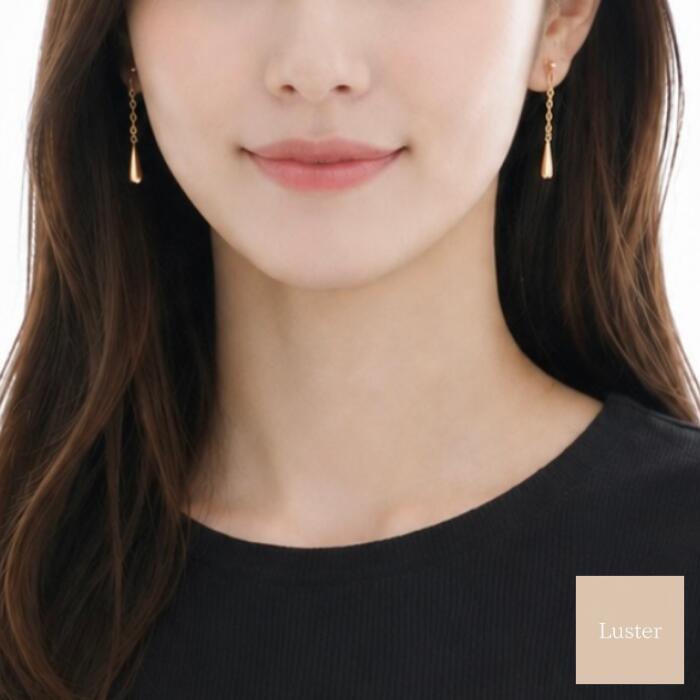 変色しにくい 16金コーティング 選べる ピアス イヤリング 金属アレルギー対応 レディース ゴールド ダイヤカット 揺れる チャーム 雫型 煌めく 華奢 チェーン 華やか 上品 シンプル ノンホールピアス 樹脂 きれいめ オフィス ソーシャルギフト対応 rt53 Luster accessory