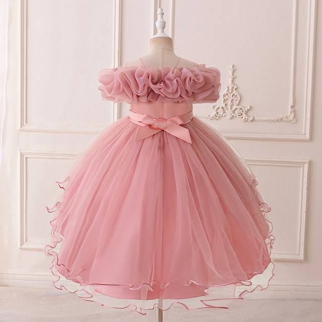 子供ドレス　ピアノ発表会ドレス　子供フォーマルドレス　フラワーガール　女の子ドレス　プリンセスドレス　七五三撮影ドレス　スコンクールドレス　演奏会　お誕生会　結婚式　キッズドレス　パープルネイビーゴールド110cm ~160cm 2