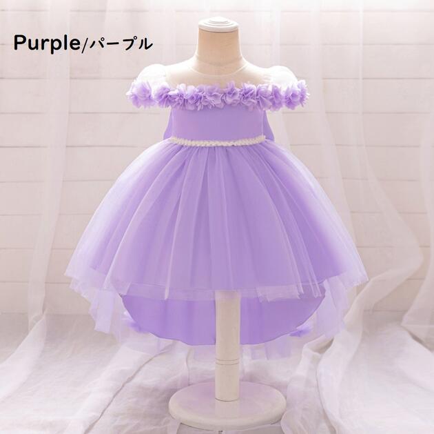 Rakuten - ベビードレス　ベビーフォーマルドレス　フラワーガール　赤ちゃんフォーマルドレス　プリンセスドレス　結婚式ドレス　七五三撮影　パーティー　お誕生会ドレス　ベビー服　お祝いドレス　チュールスカート キッズドレス
