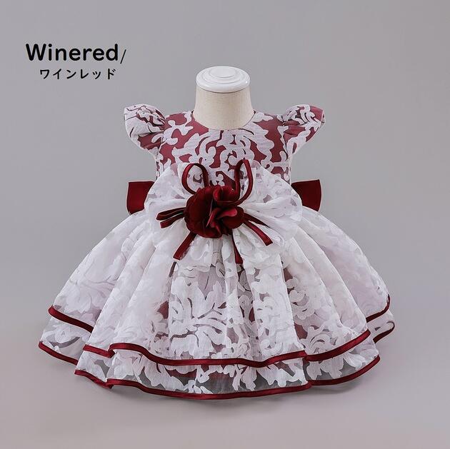 Rakuten - ベビードレス　ベビーフォーマルドレス　フラワーガール　赤ちゃんフォーマルドレス　プリンセスドレス　結婚式ドレス　七五三撮影　パーティー　お誕生会ドレス　ベビー服　お祝いドレスチュールスカート キッズドレス80cm~120cm