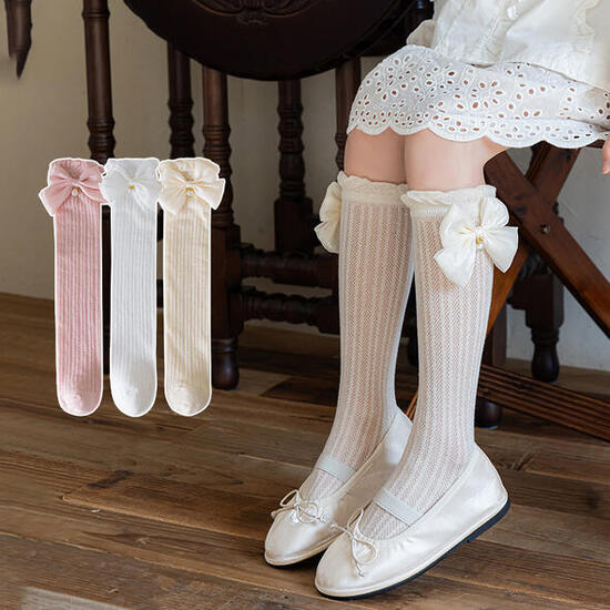 Socks, Tights, Spats - 【送料無料】子供フォーマル 靴下女の子靴下　キッズ 入学式 卒園式　お誕生日　ピアノ発表会靴下　ソックス 子供 レース　パール ソックス 靴下 フォーマルソックス 靴下 ハイソックス フォーマル　ミドルソックス　ホワイト ブラック　レース パールソックス　白　3色
