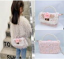 【送料無料】子供鞄 パーティーバッグ ハンドバッグ オケージョン キッズ ジュニア 女の子ポシェット ショルダーバッグ フラワー小銭入れ 鞄 ホワイト ピンク ...