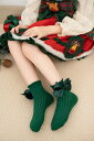 【送料無料・2足セット】クリスマス衣装 子供用クリスマス靴下 靴下女の子靴下 キッズ 子供 ピアノ発表会 ソックス 子供 フォーマルソックス クリスマスツリー くるぶし キッズ レッド グリーン 2色クリスマスプレゼント
