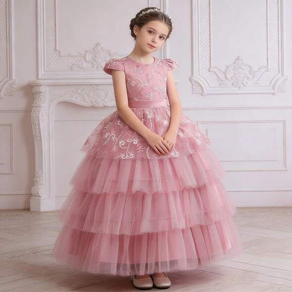 Rakuten - 子供ドレス　ピアノ発表会ドレス　子供フォーマルドレス　フラワーガール　ピンク　レッド　ネイビー　女の子ドレス　プリンセスドレス　七五三撮影ドレス　スコンクールドレス　演奏会　お誕生会　結婚式　キッズドレス　120cm ~170cm