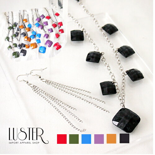 【メール便可】〈アウトレット〉【ラッピング可】カラーロックネックレスセット/インポートアクセサリー 海外インポート LA 西海岸 20代 30代 40代 プチプ...