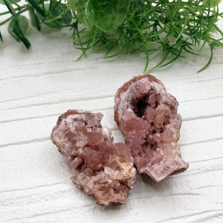 希少 ピンクアメジスト ジオード ペア 晶洞 置物 天然石 パワーストーン ...
