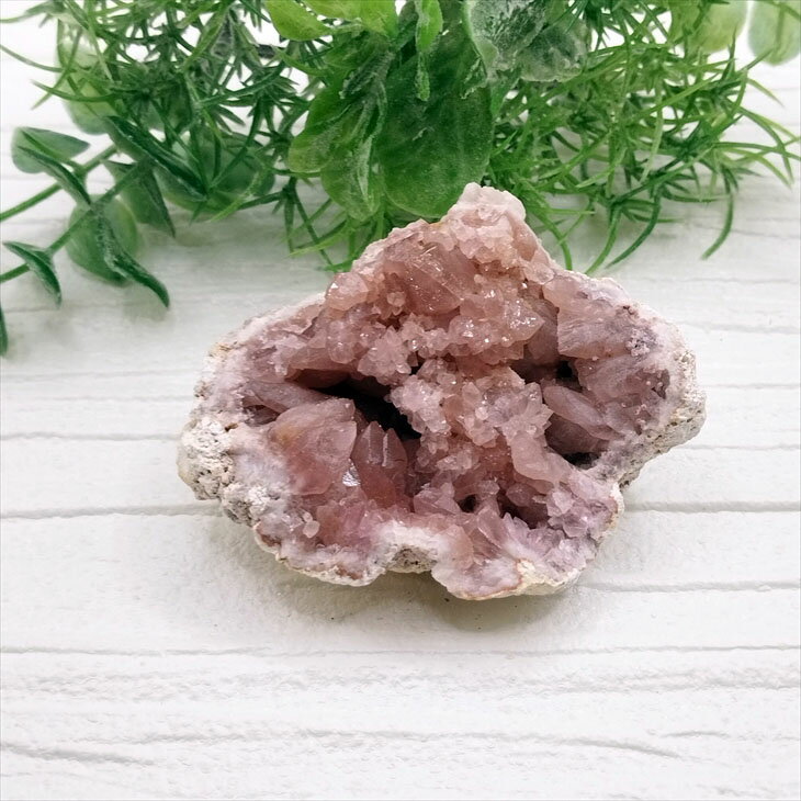 希少 ピンクアメジスト ジオードL 晶洞 置物 天然石 パワーストーン プレ...