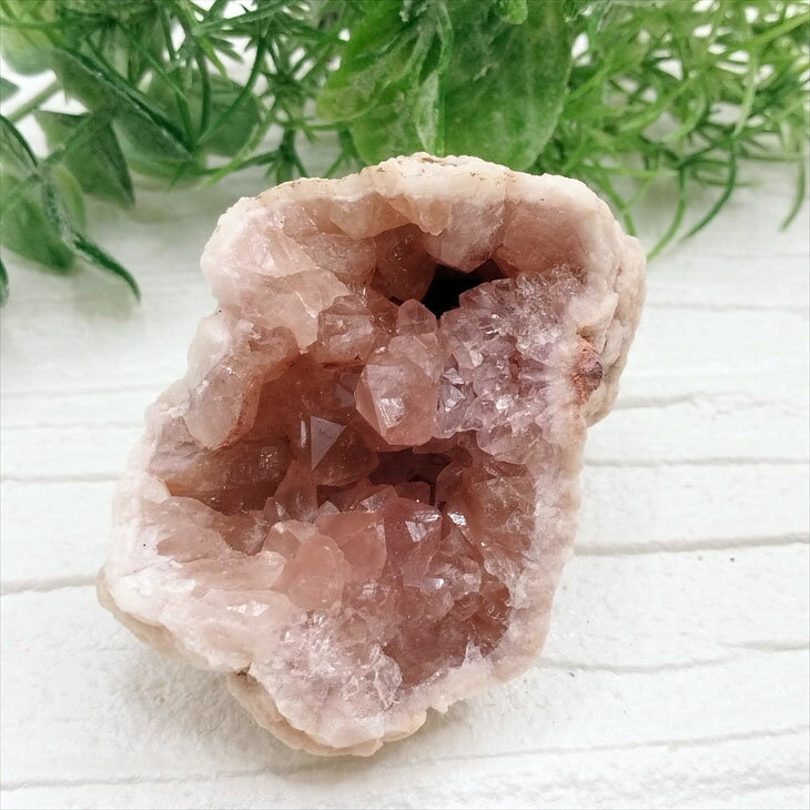 希少 ピンクアメジスト ジオードL 晶洞 置物 天然石 パワーストーン プレ...