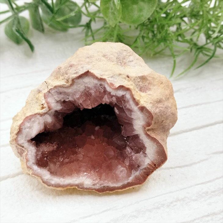 希少 ピンクアメジスト ジオードL 晶洞 置物 天然石 パワーストーン プレ...