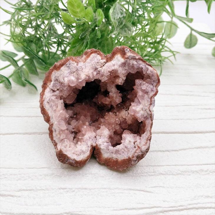 希少 ピンクアメジスト ジオードL 晶洞 置物 天然石 パワーストーン プレ...