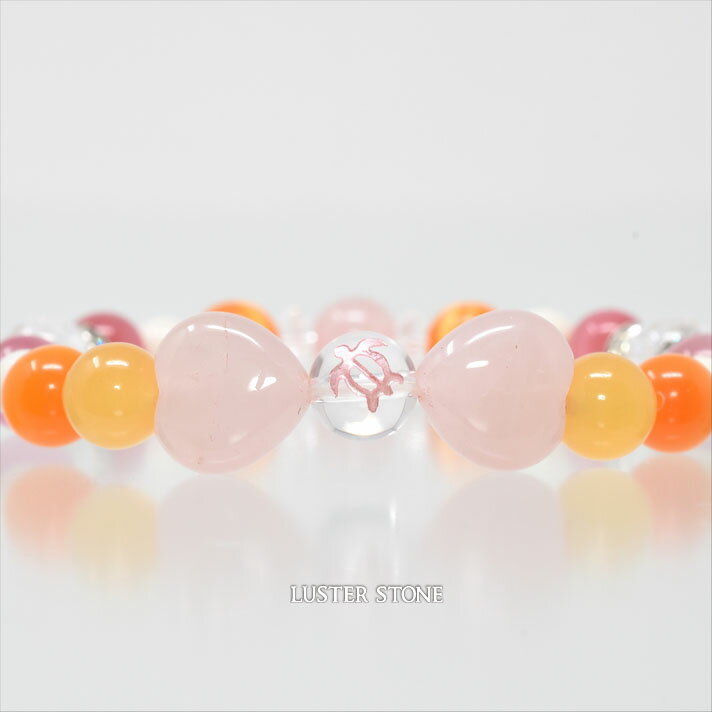 オリジナルデザインブレスレット クォーツ（ホヌ） ローズクォーツ（ハー...