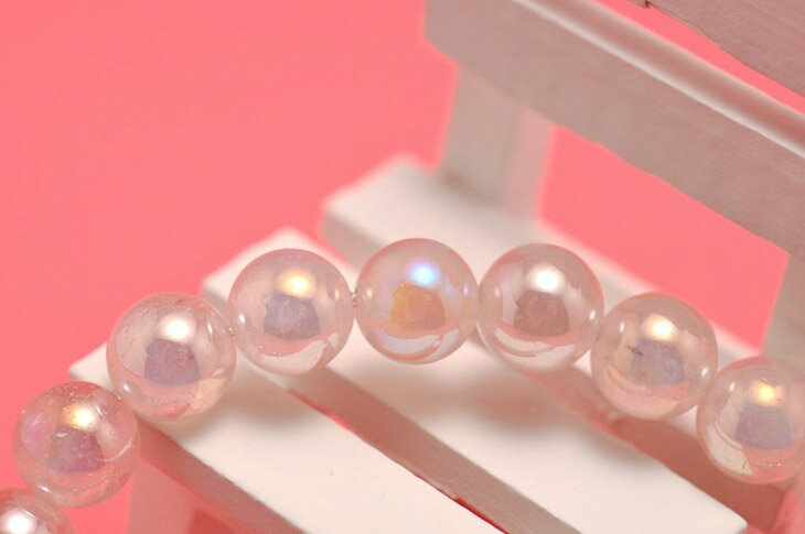パワーストーン 天然石 ブレスレット ローズクォーツレインボーオーラ 8mm...