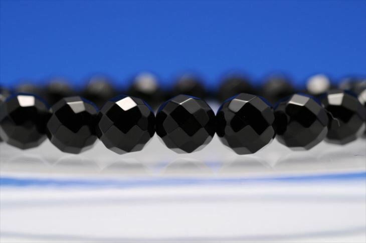 パワーストーン 天然石 ブレスレット オニキス64面カット 8mm プレゼント ...
