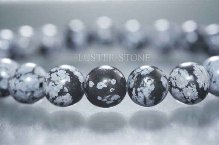 パワーストーン 天然石 ブレスレット スノーフレークオブシディアン 8mm ...