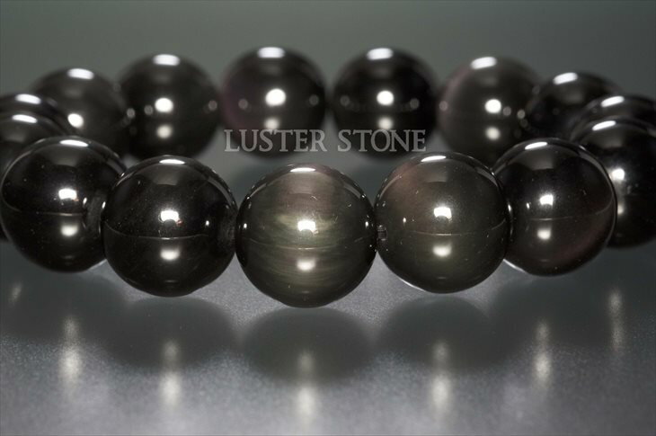 パワーストーン 天然石 ブレスレット オブシディアン 14mm プレゼント 開...