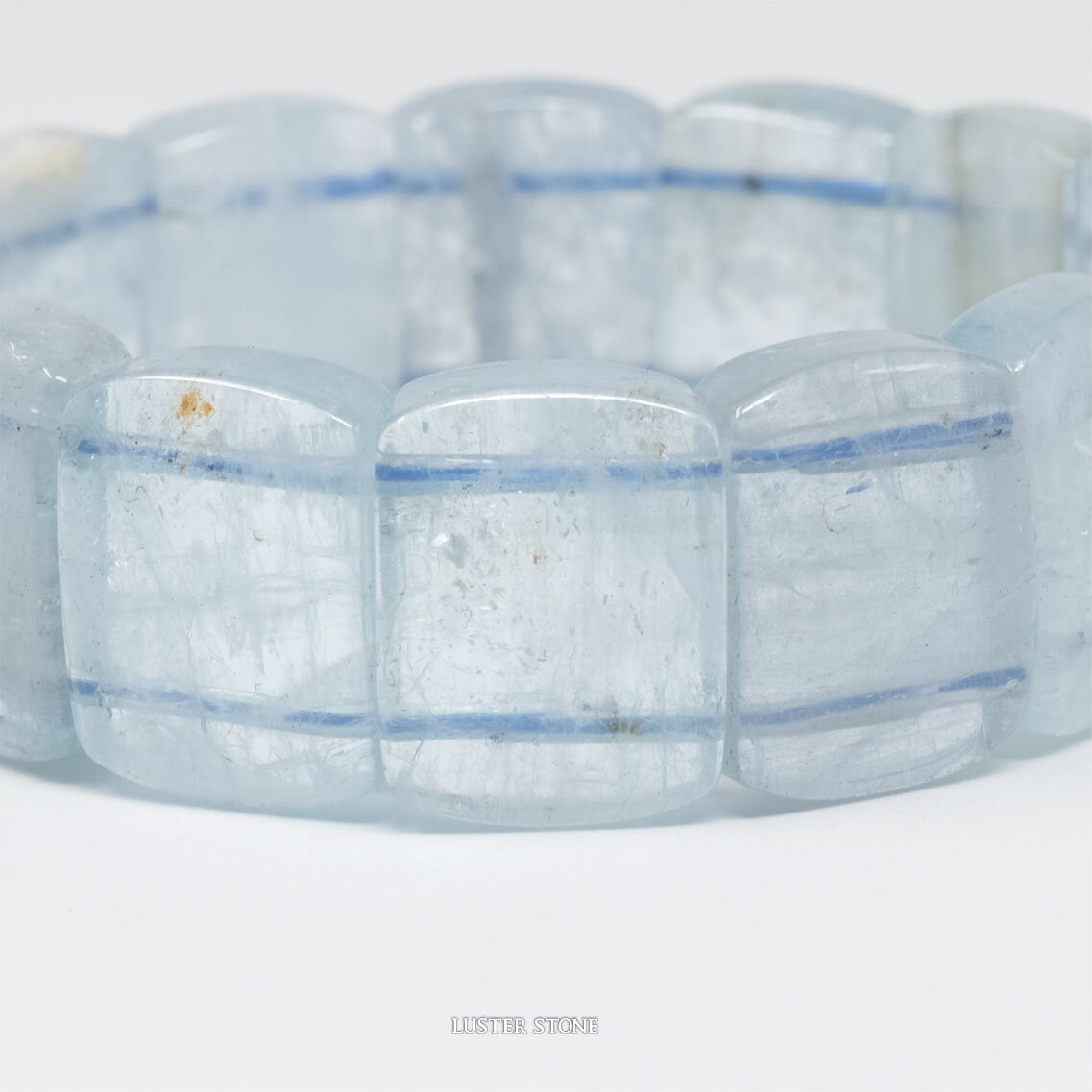 パワーストーン 天然石　アクアマリン バングル　20X15mm Lサイズ プレゼント 開運 ギフト 誕生石 3月