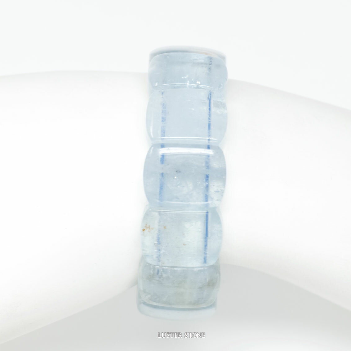 パワーストーン 天然石　アクアマリン バングル　20X15mm Lサイズ プレゼント 開運 ギフト 誕生石 3月