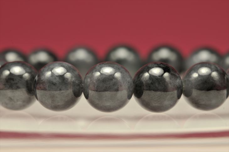 パワーストーン 天然石 ブレスレット 希少 ブラック 翡翠（ヒスイ） 10mm ...