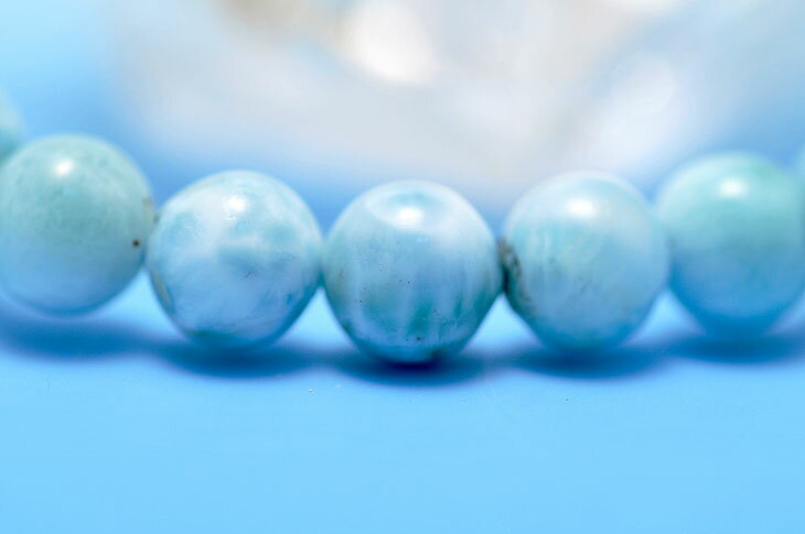 パワーストーン 天然石 ブレスレット ラリマー 7.5mm プレゼント 開運 ギフト レディース 水色