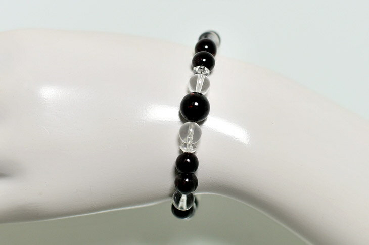 パワーストーン 天然石 ブレスレット レディース ガーネット クォーツ クォーツカットボタン プレゼント 開運 ギフト