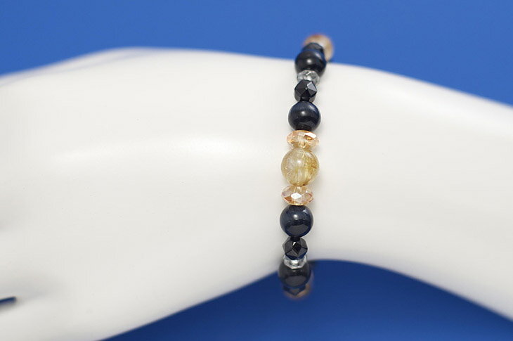 パワーストーン 天然石 ブレスレット レディース ルチル オニキスミラーカット シトリンカットボタン シルバーカットボタン ブルータイガーアイ プレゼント 開運 ギフト 誕生石 10月 虎眼石