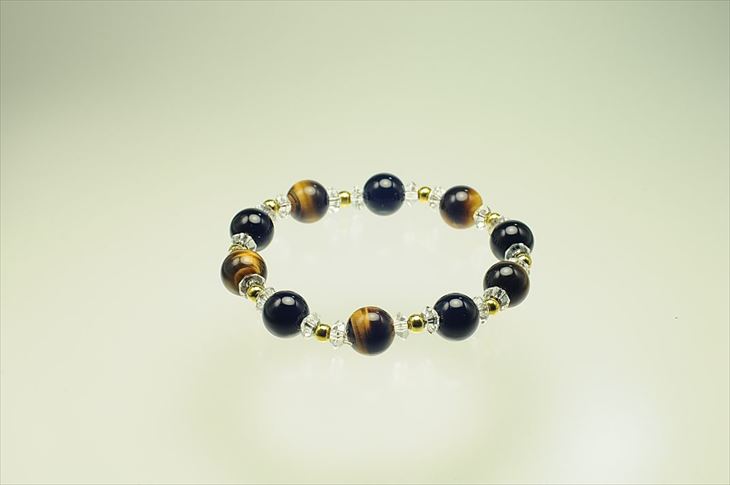 パワーストーン 天然石 ブレスレット メンズ タイガーアイ オニキス 水晶カットボタン プレゼント 開運 ギフト レディース 誕生石 10月 虎眼石