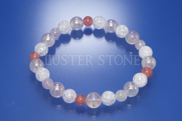 パワーストーン 天然石 ブレスレット レディース インカローズ ミルキークンツァイト ローズクォーツレインボーオーラ クラッククォーツ プレゼント 開運 ギフト