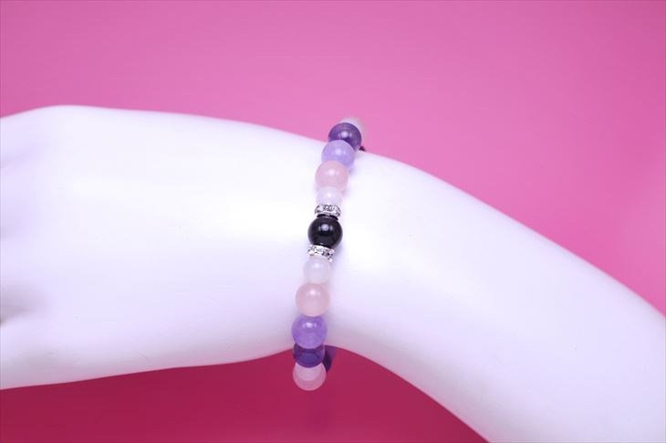 パワーストーン 天然石 ブレスレット レディース 1月誕生石 ガーネット ローズクォーツ ラベンダーアメジスト ライトアメジスト ホワイトアゲート プレゼント 開運 ギフト