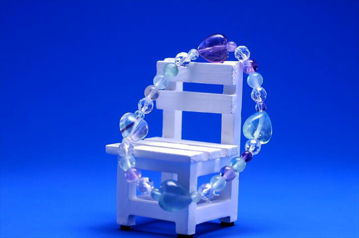 LUSTER STONEのパワーストーン 天然石 ブレスレット レディース フローライト（ハート） フローライト クォーツミラーカット プレゼント 開運 ギフト｜アングル2