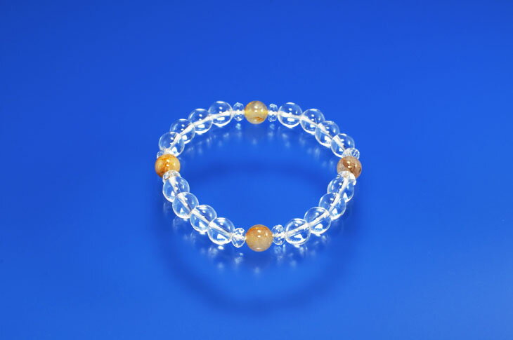 パワーストーン 天然石 ブレスレット レディース ルチルクォーツ 水晶 クォーツボタンカット プレゼント 開運 ギフト