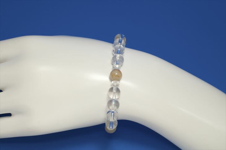 パワーストーン 天然石 ブレスレット レディース ルチルクォーツ 水晶 クォーツボタンカット プレゼント 開運 ギフト